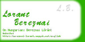 lorant bereznai business card